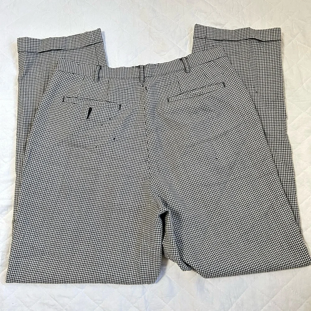 J. Crew Black and White Houndstooth Pants 100%wool - Picture 4 of 10